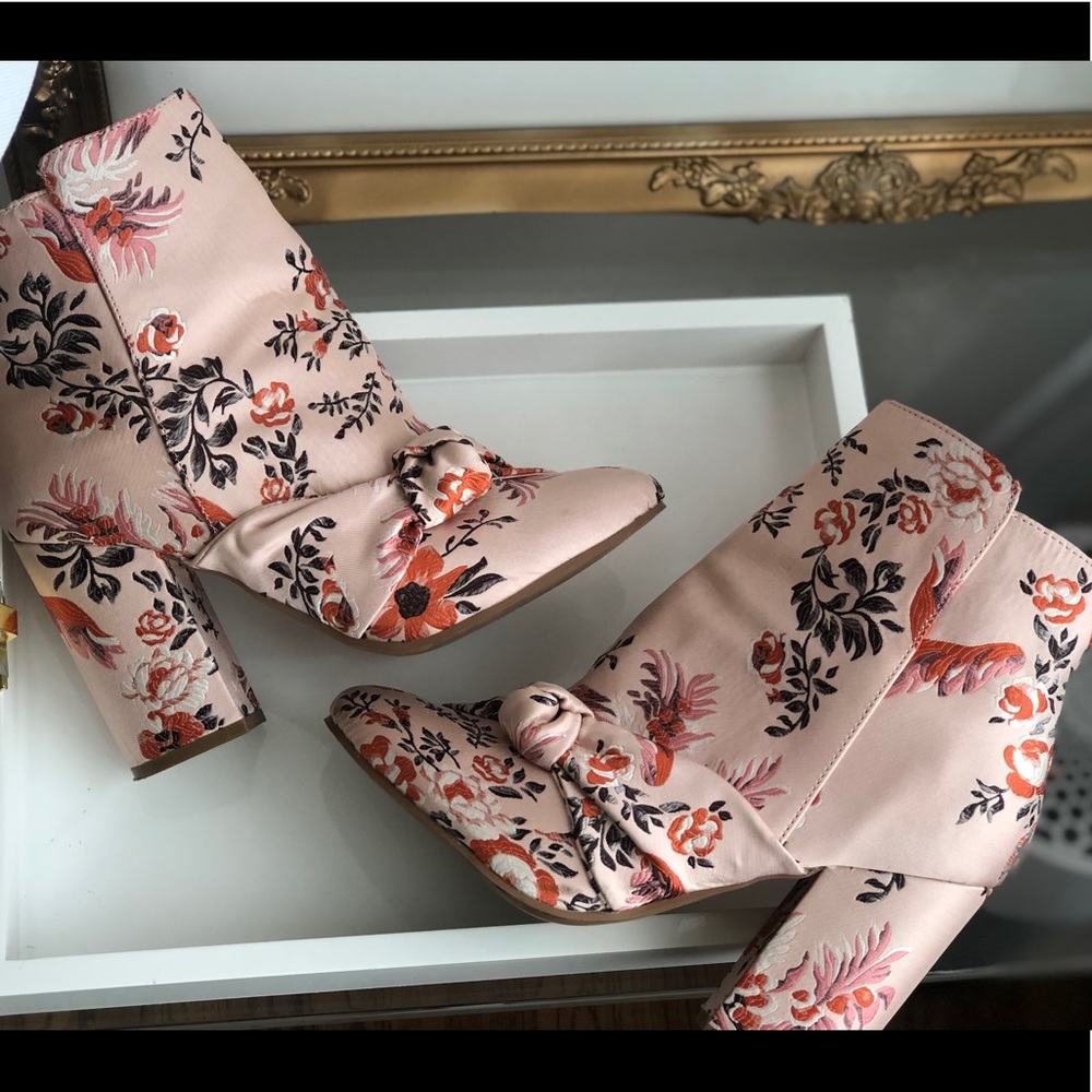 Asos Embroidered Pink Bootie